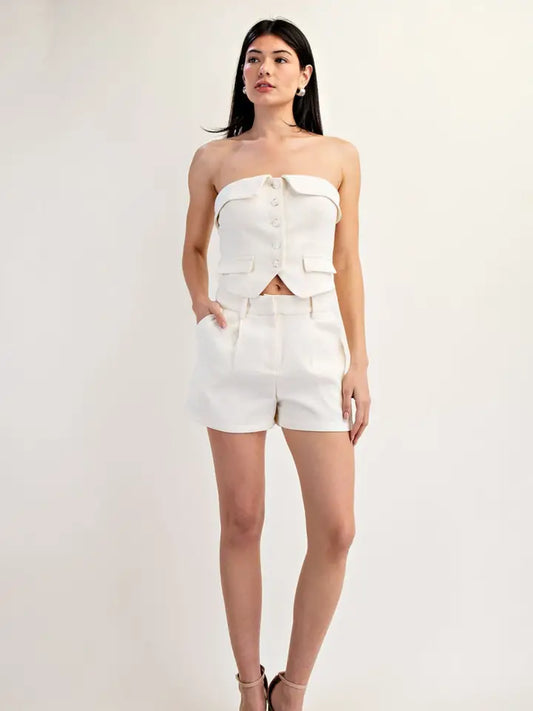 High Waist Shorts Set