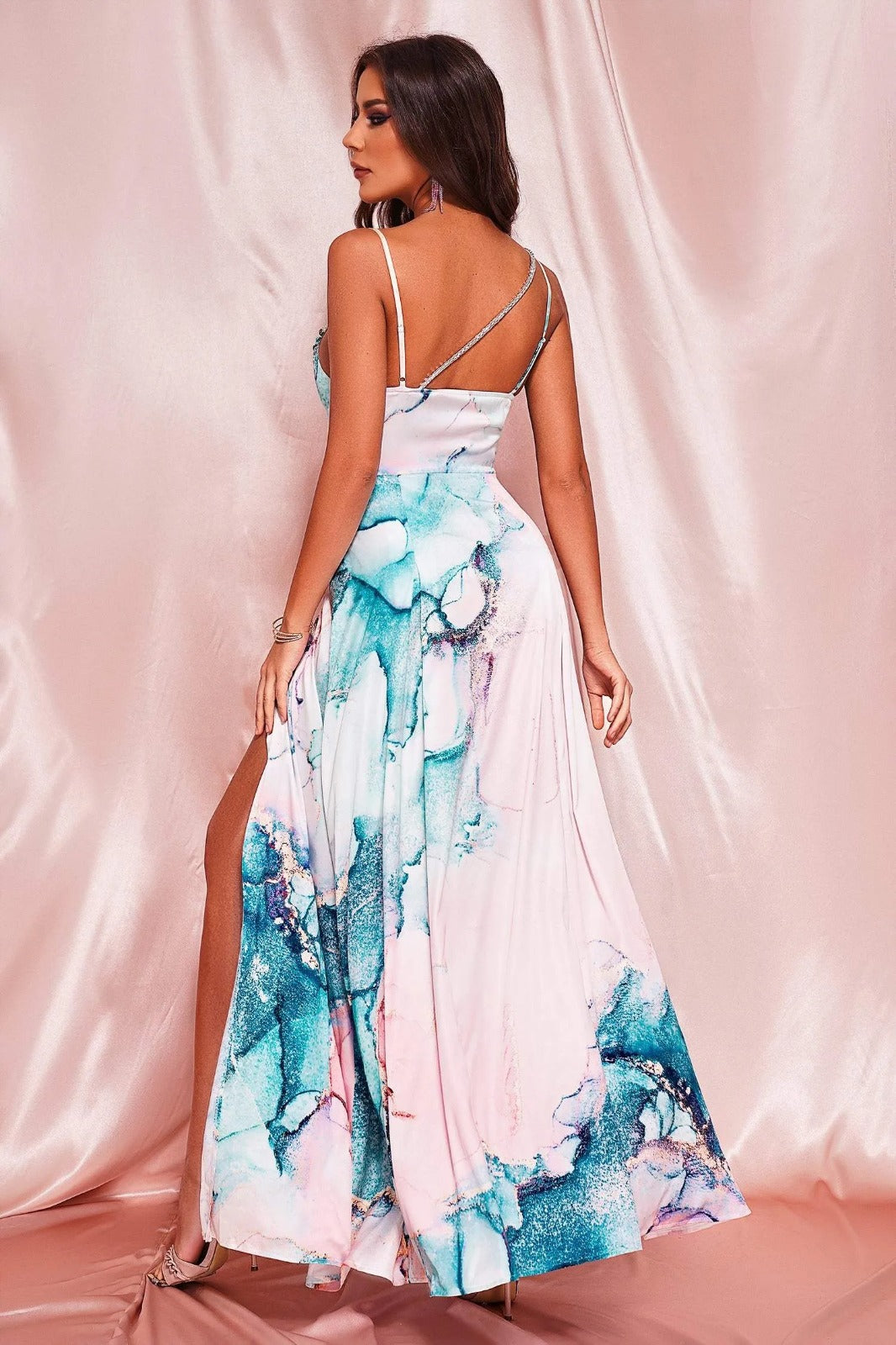 Rury Printed Slit Maxi Dress