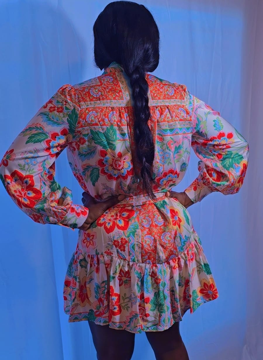 SCARF PRINT ( CREAM MULTICOLOR )
