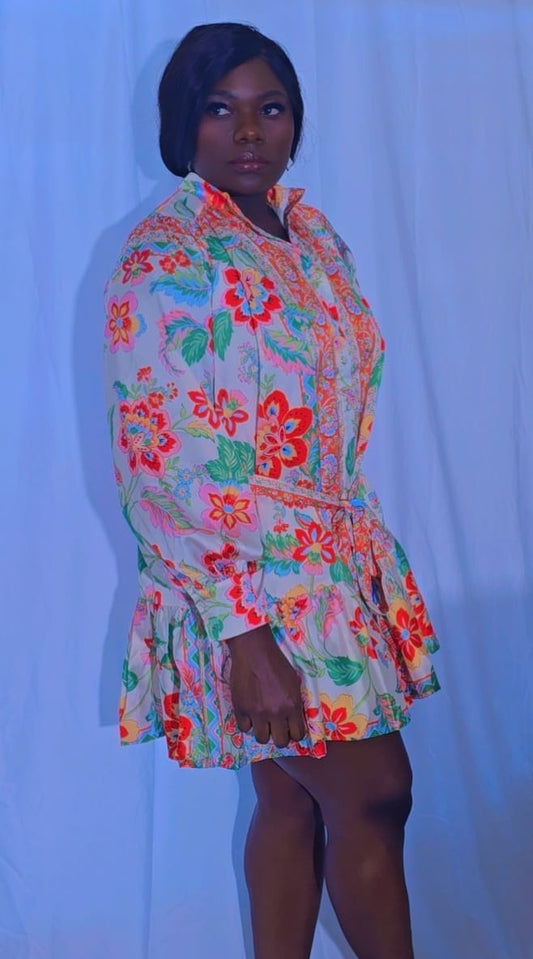SCARF PRINT ( CREAM MULTICOLOR )