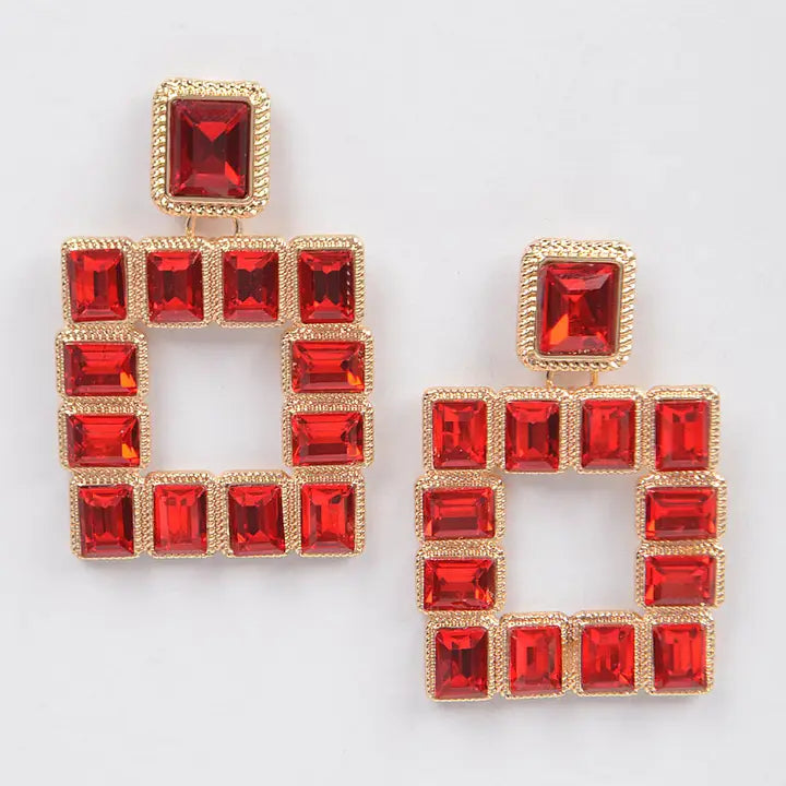 Rhinestone Square Earring