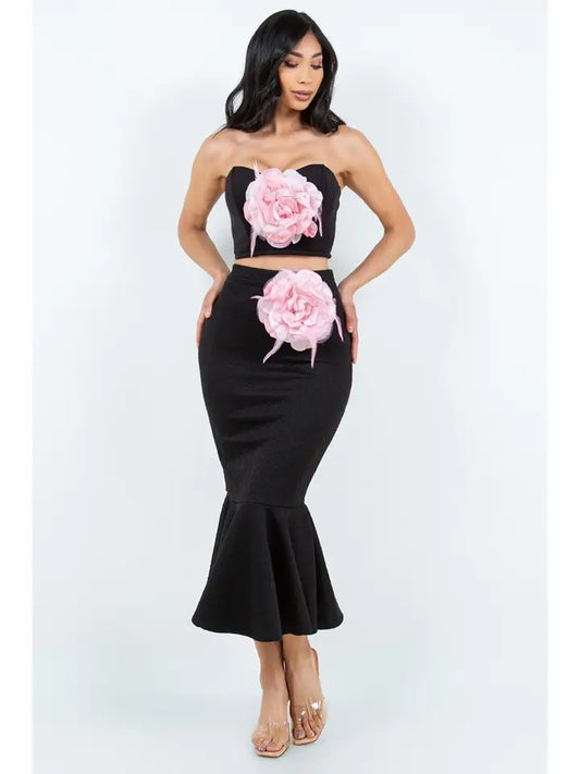 OFF SHOLDER SKIRT SET